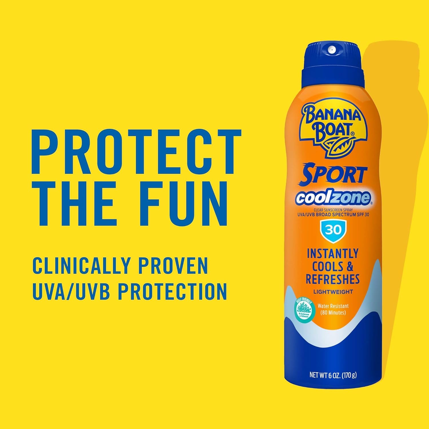 Sport Cool Zone SPF 30 Sunscreen Spray Twin Pack | Spray Sunscreen SPF 30, Sunblock, Oxybenzone Free, 6Oz Each